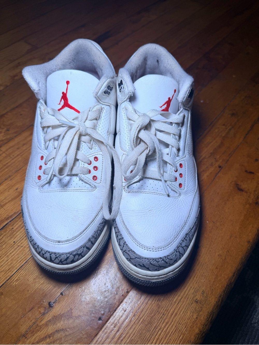 Jordan White and Red Retro Sneakers